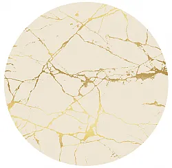 Rond vloerkleed - Vieste (beige/goud)