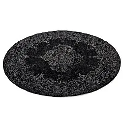 Rond vloerkleed - Peking (zwart)