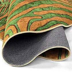 Rond vloerkleed - Zebra (groen/oranje)