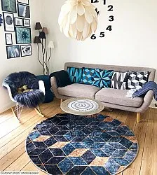 Rond vloerkleed - Brigooda (blauw)