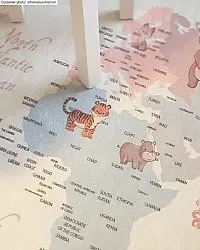 Kindervloerkleed - Animal Map (beige)