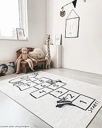 Kindervloerkleed - Hopscotch Animals (wit)