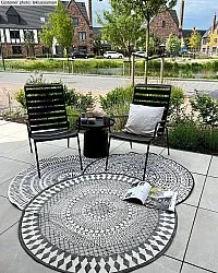Ronde vloerkleden - Marrakech (rond) (zwart/grijs/wit)