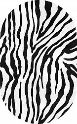Ovaal tapijt - Zebra (zwart/wit)