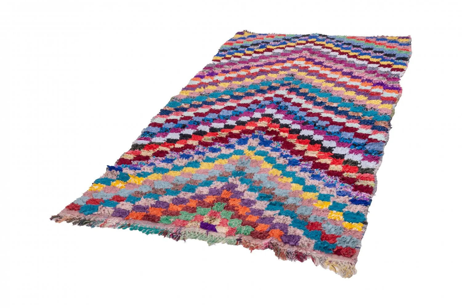 Marokkaanse Berber tapijt Boucherouite 245 x 125 cm