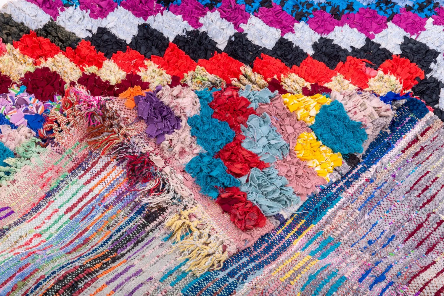 Marokkaanse Berber tapijt Boucherouite 245 x 125 cm