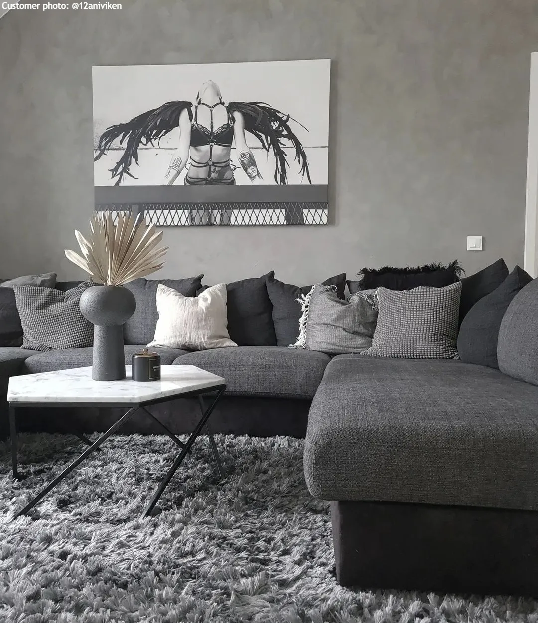 Hoogpolig vloerkleed - Janjira (zilver)