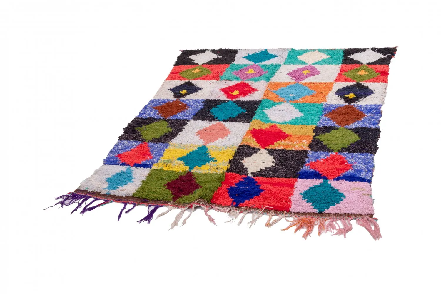 Marokkaanse Berber tapijt Boucherouite 200 x 140 cm