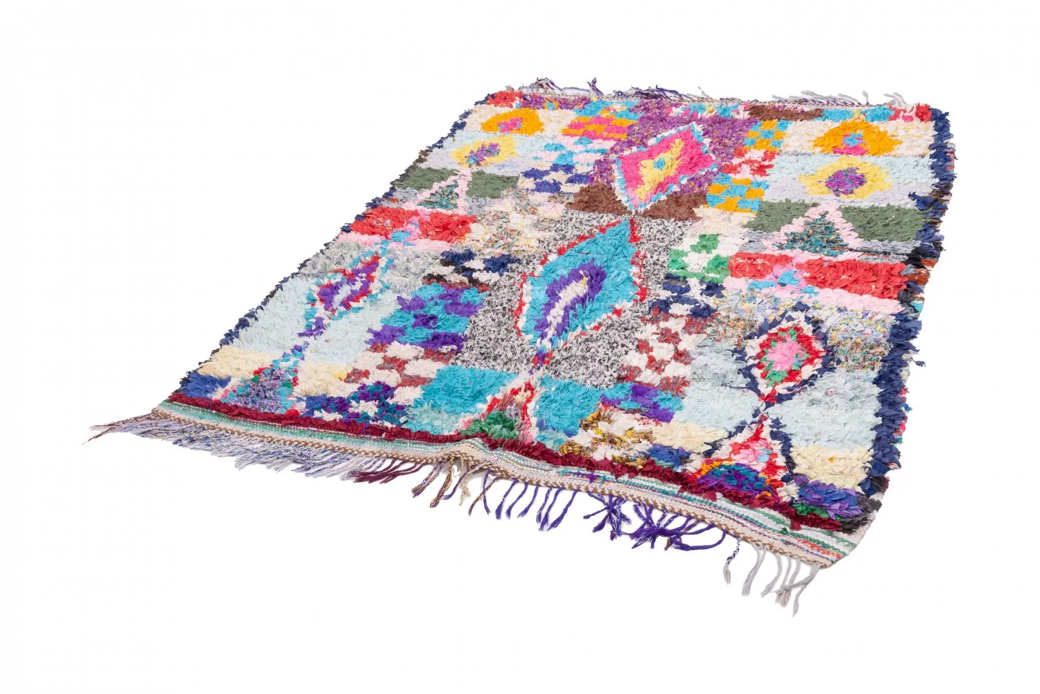 Marokkaanse Berber tapijt Boucherouite 195 x 150 cm