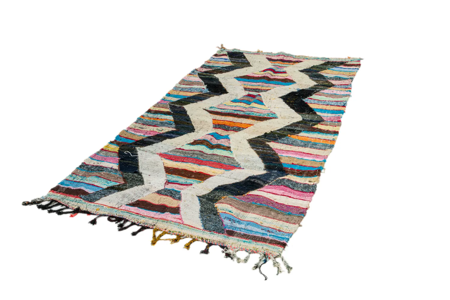 Marokkaanse Berber tapijt Boucherouite 125 x 265 cm