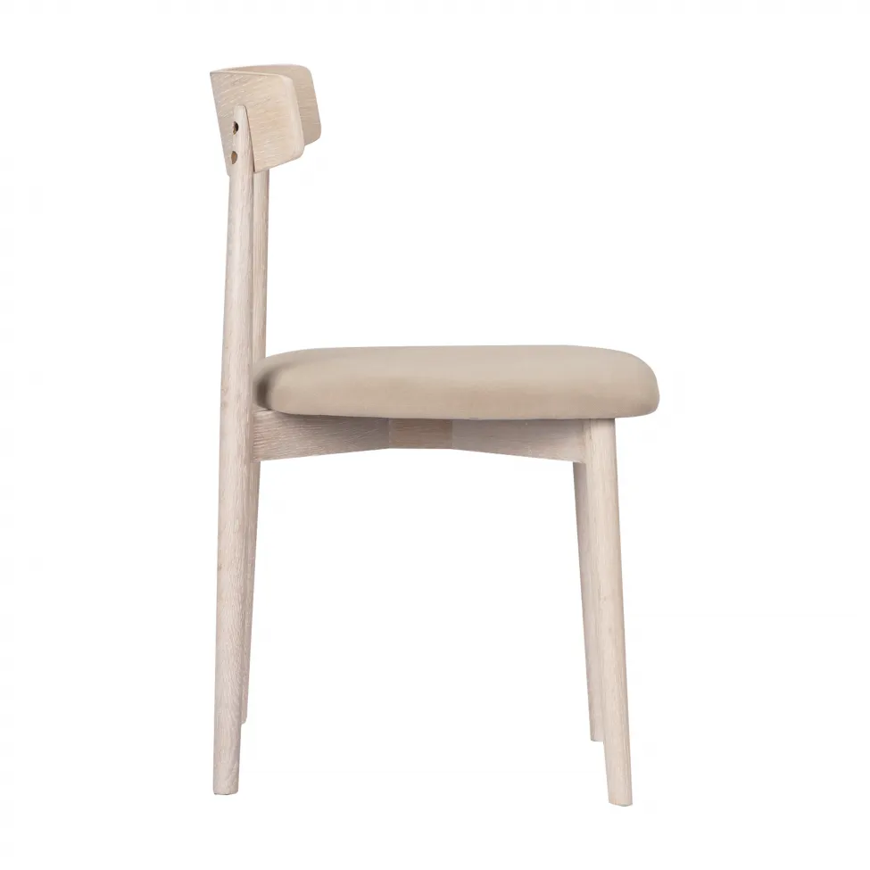 Stoel - Ystad (witte eik/beige) - 2 stuks
