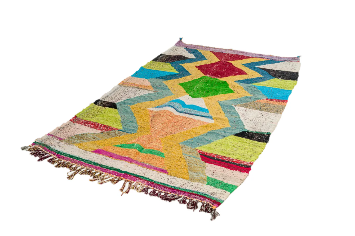 Marokkaanse Berber tapijt Boucherouite 125 x 230 cm