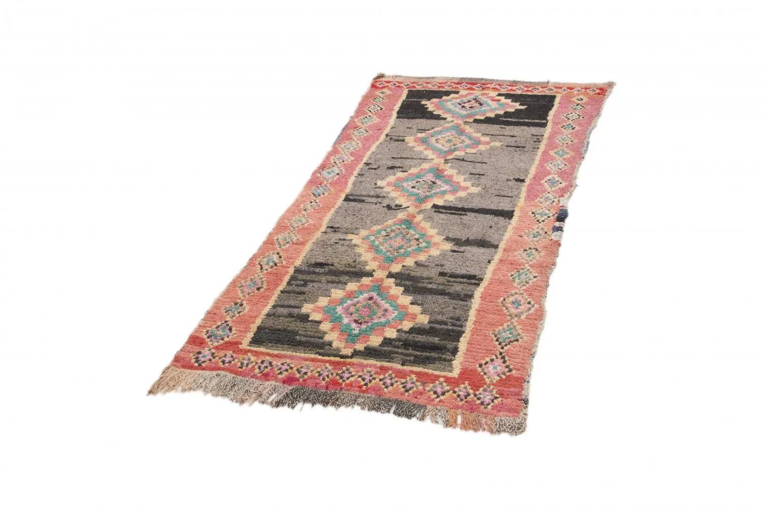 Marokkaanse Berber tapijt Boucherouite 225 x 105 cm