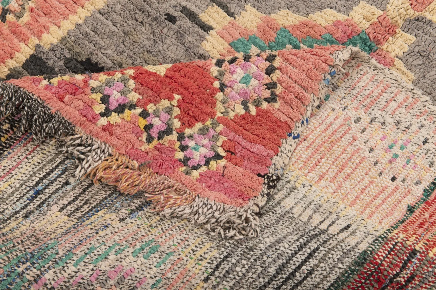 Marokkaanse Berber tapijt Boucherouite 225 x 105 cm