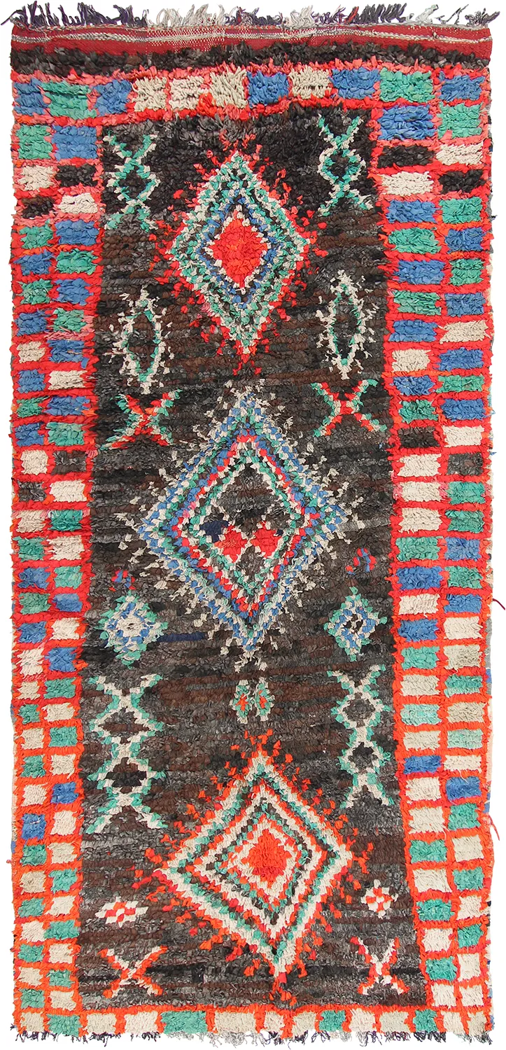 Marokkaanse Berber tapijt Boucherouite 270 x 120 cm