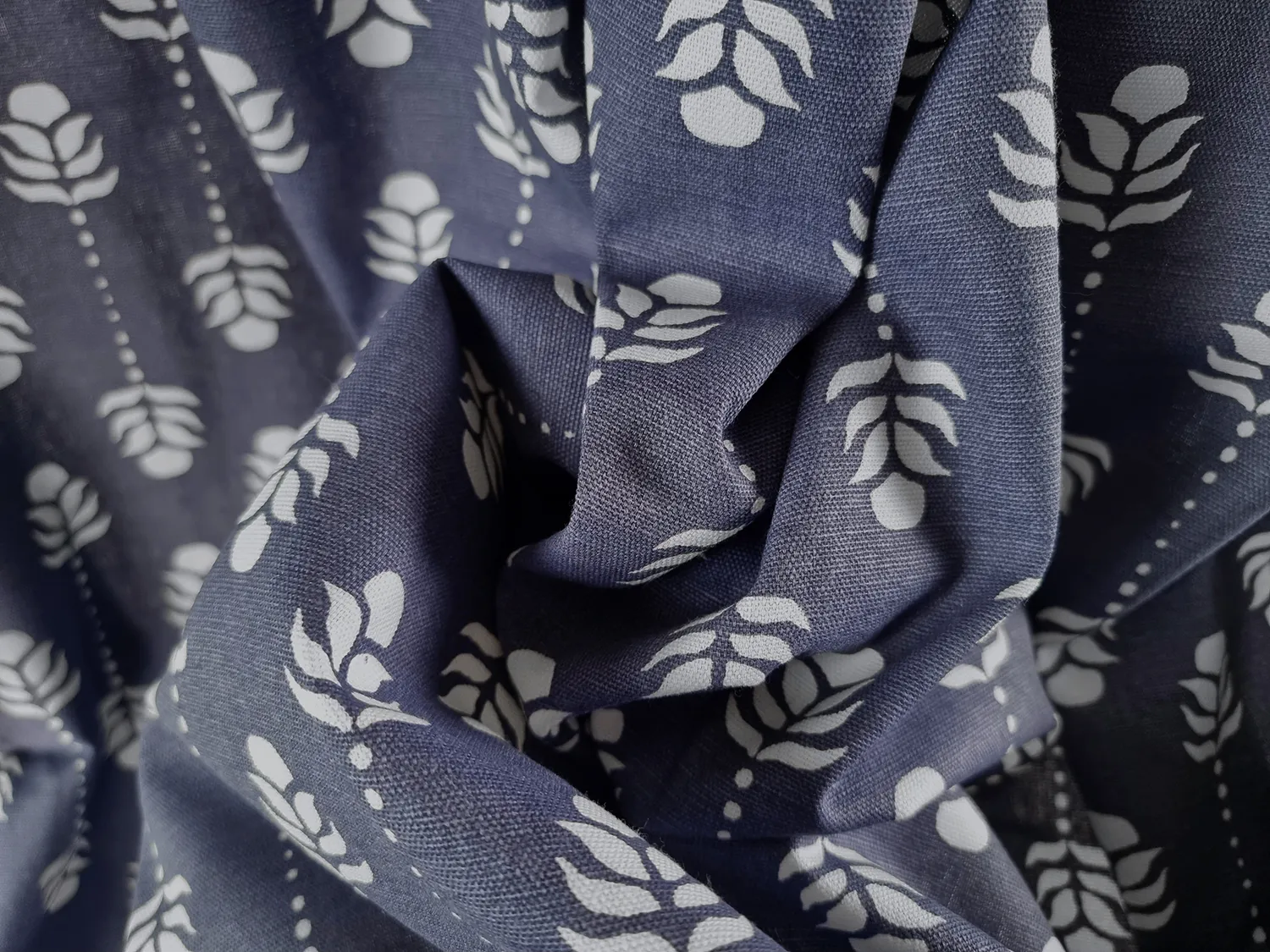 Gordijnen - Katoenen gordijn Sari (blauw)