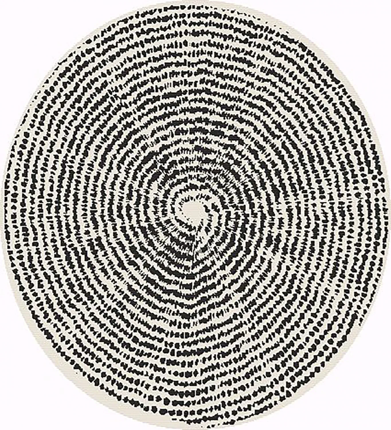 Rond vloerkleed - Brussels Swirl (zwart)