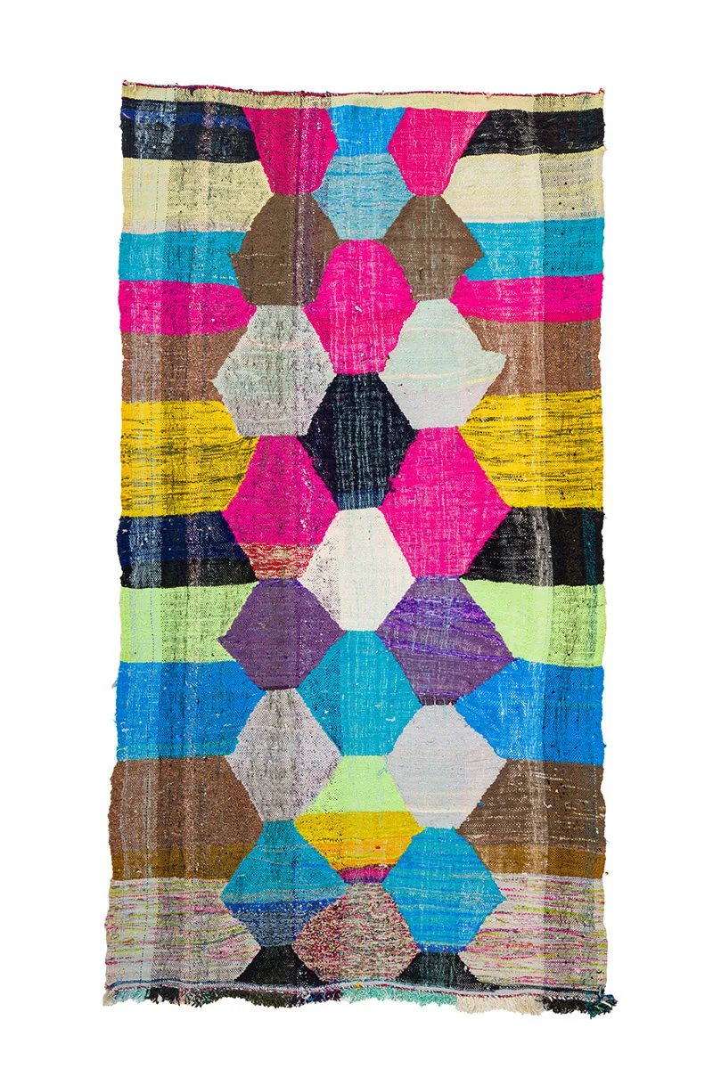 Marokkaanse Berber tapijt Boucherouite 150 x 285 cm