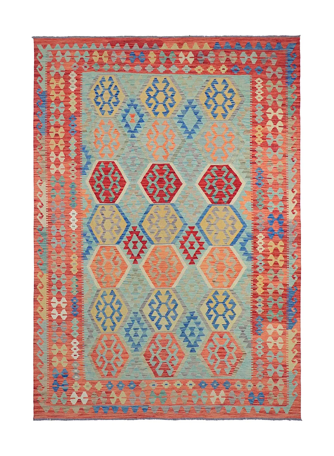 Oosters Tapijt - Vegi Kelim Hand Woven - 196 x 292 cm