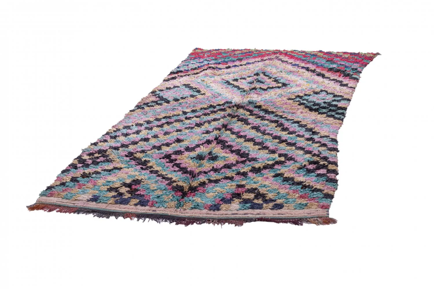 Marokkaanse Berber tapijt Boucherouite 240 x 140 cm