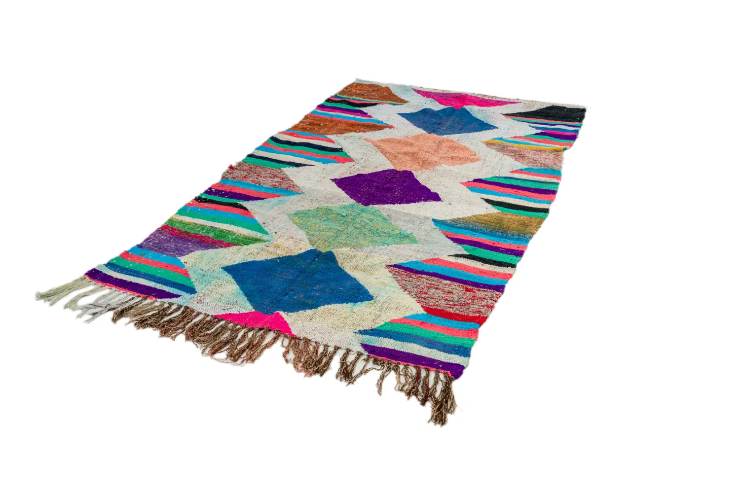 Marokkaanse Berber tapijt Boucherouite 130 x 230 cm