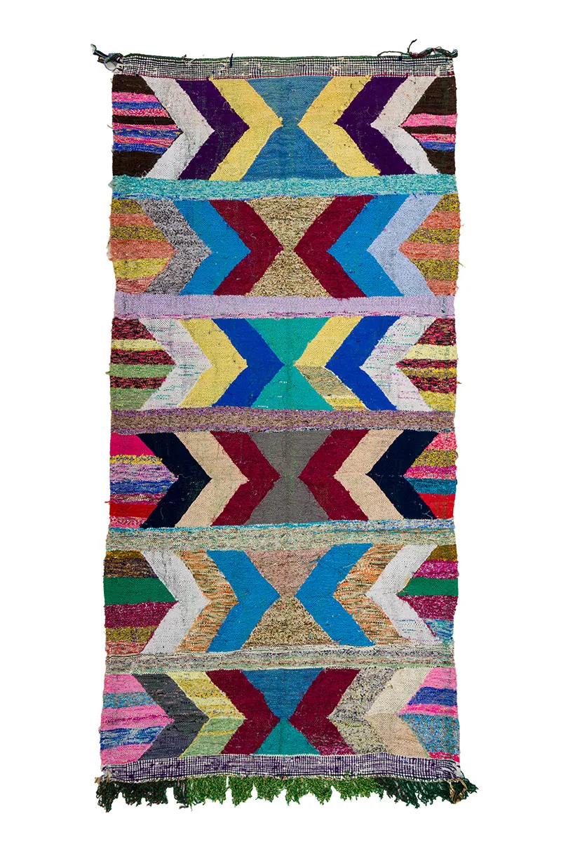 Marokkaanse Berber tapijt Boucherouite 130 x 275 cm