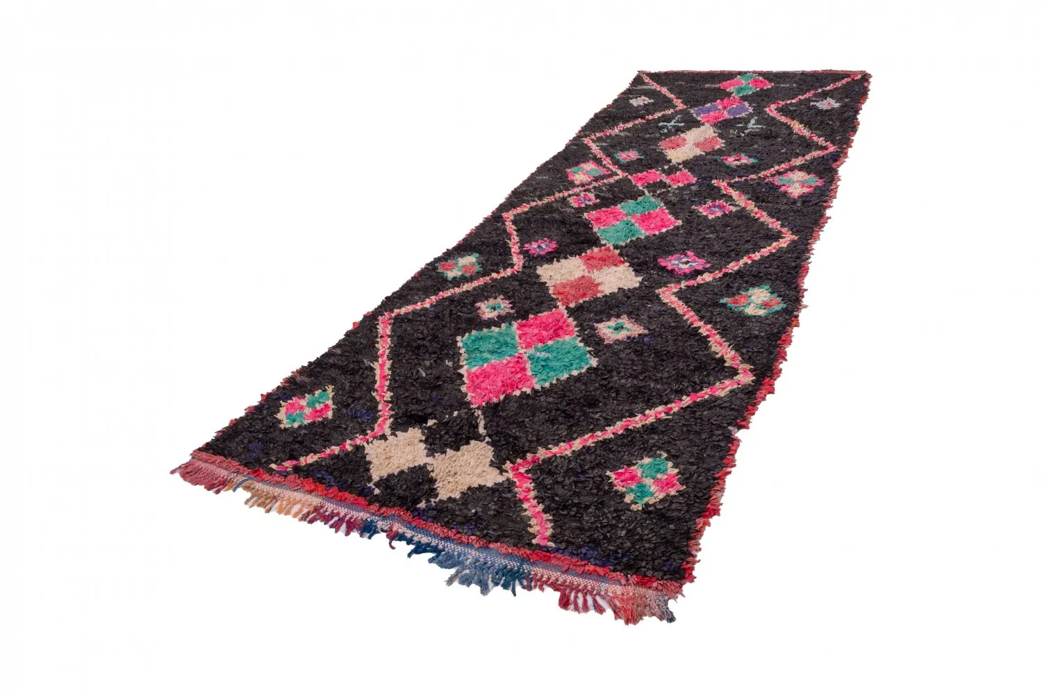 Marokkaanse Berber tapijt Boucherouite 405 x 130 cm