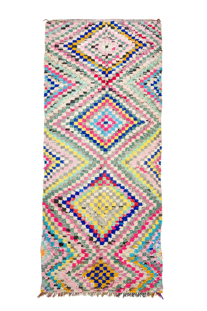 Marokkaanse Berber tapijt Boucherouite 145 x 365 cm