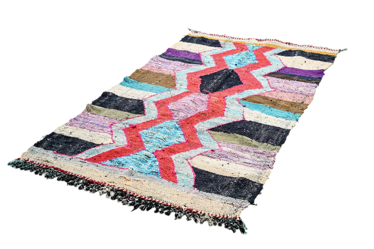 Marokkaanse Berber tapijt Boucherouite 115 x 220 cm