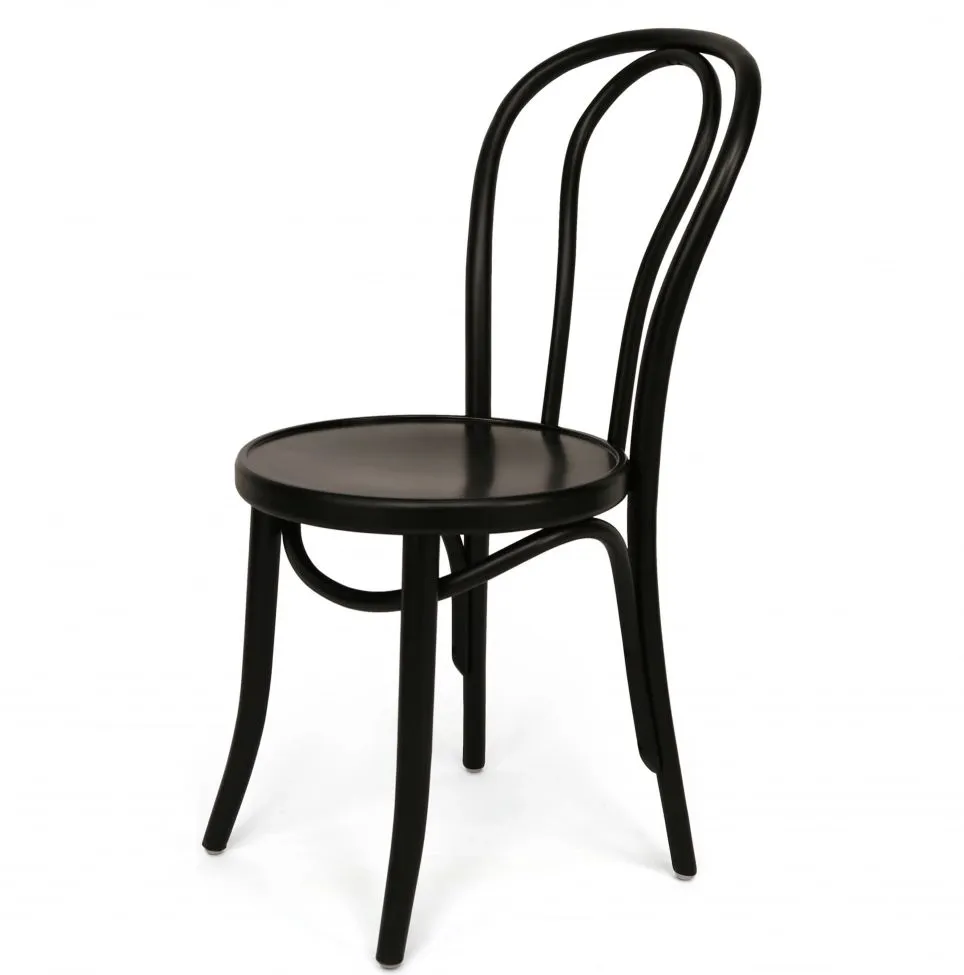 Stoel - Bistro (hout/zwart) - 2 stuks