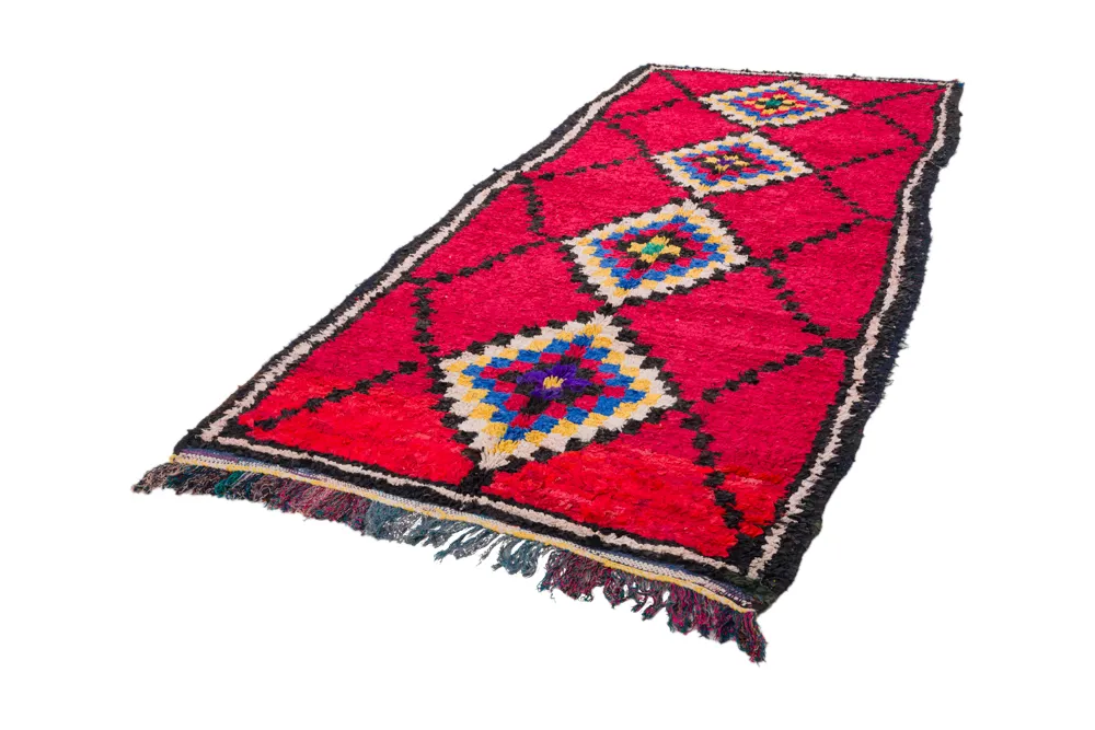 Marokkaanse Berber tapijt Boucherouite 310 x 145 cm