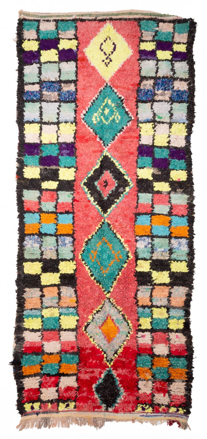 Marokkaanse Berber tapijt Boucherouite 330 x 140 cm
