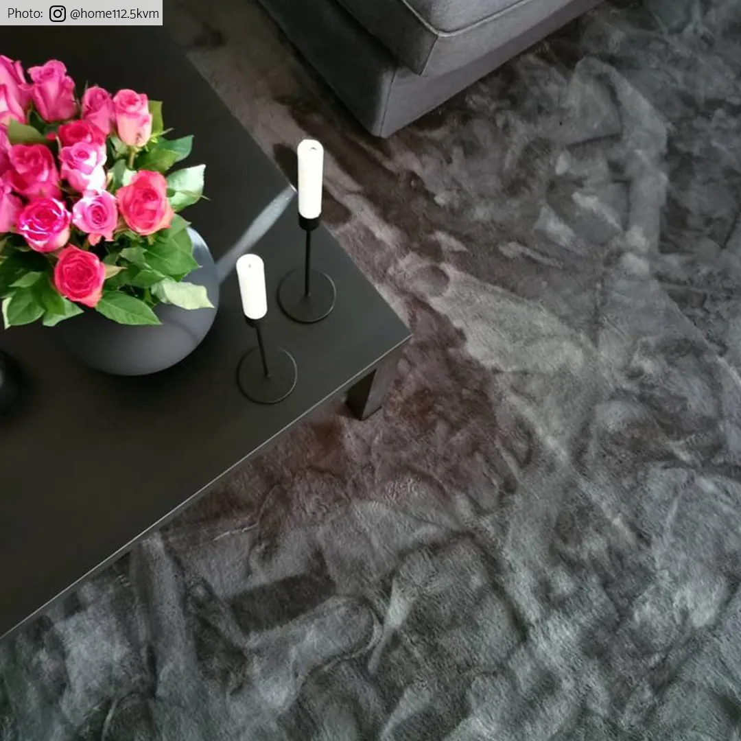 Ronde vloerkleden - Aranga Super Soft Fur (antraciet)