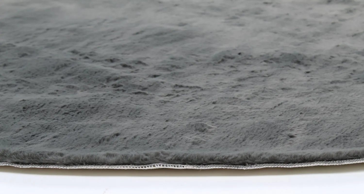 Ronde vloerkleden - Aranga Super Soft Fur (antraciet)