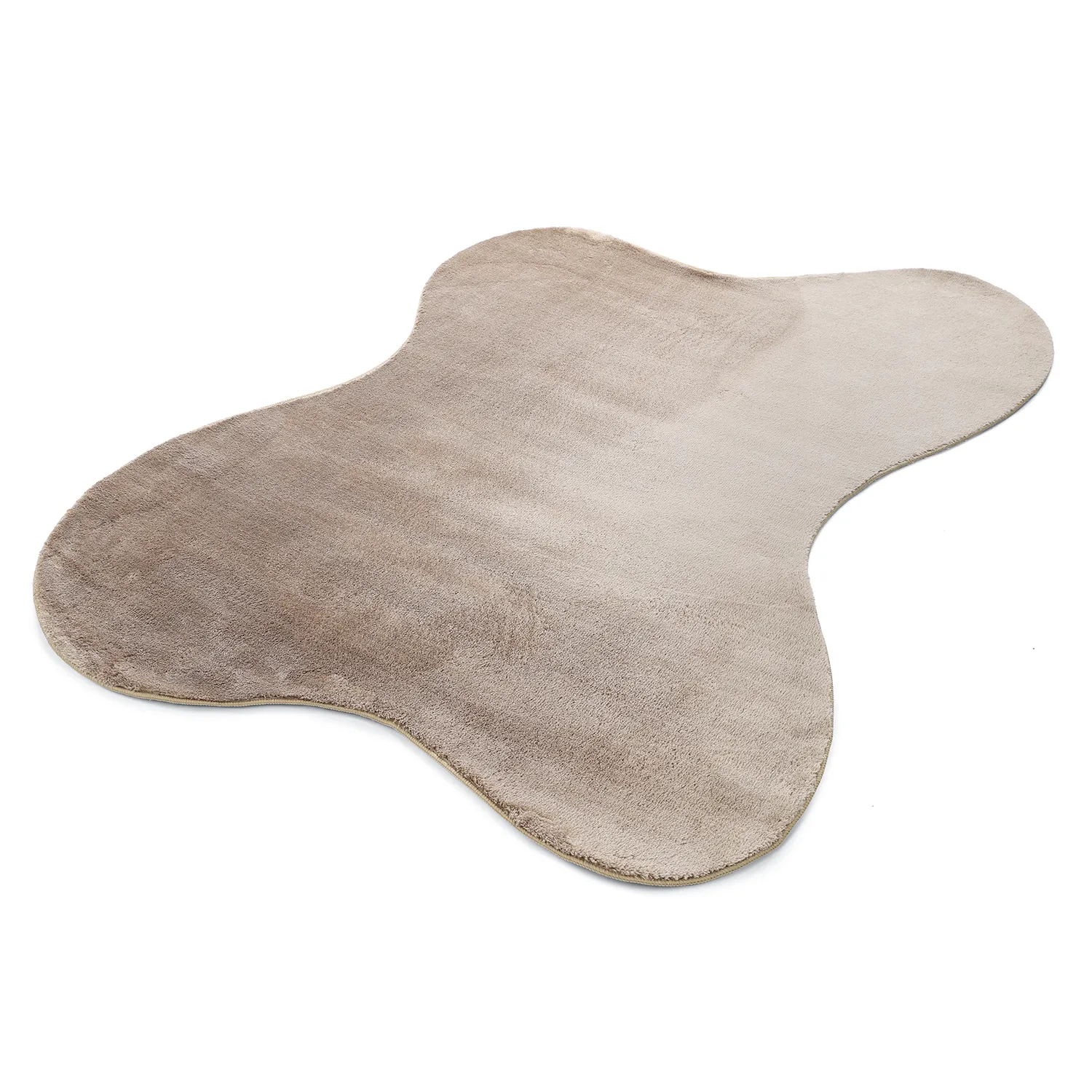 Asymmetrisch Golvend Shaggy Vloerkleed - Aranga Super Soft Fur (bruin)
