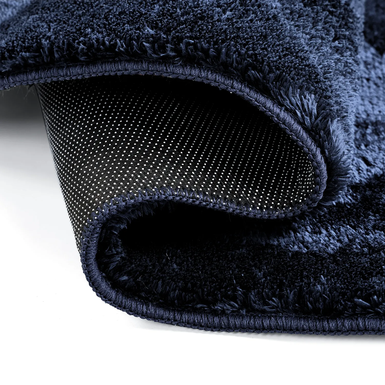 Asymmetrisch Golvend Shaggy Vloerkleed - Aranga Super Soft Fur (donkerblauw)