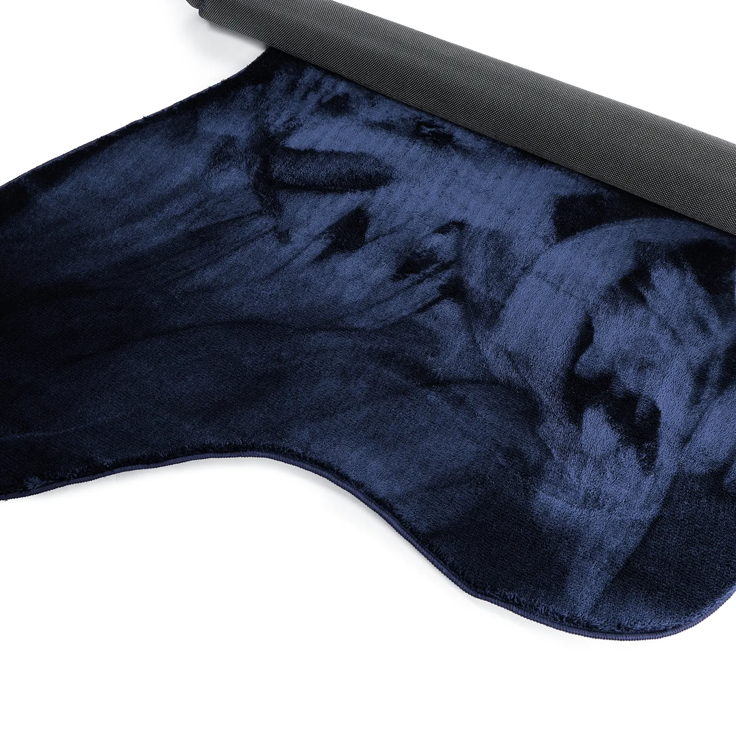 Asymmetrisch Golvend Shaggy Vloerkleed - Aranga Super Soft Fur (donkerblauw)