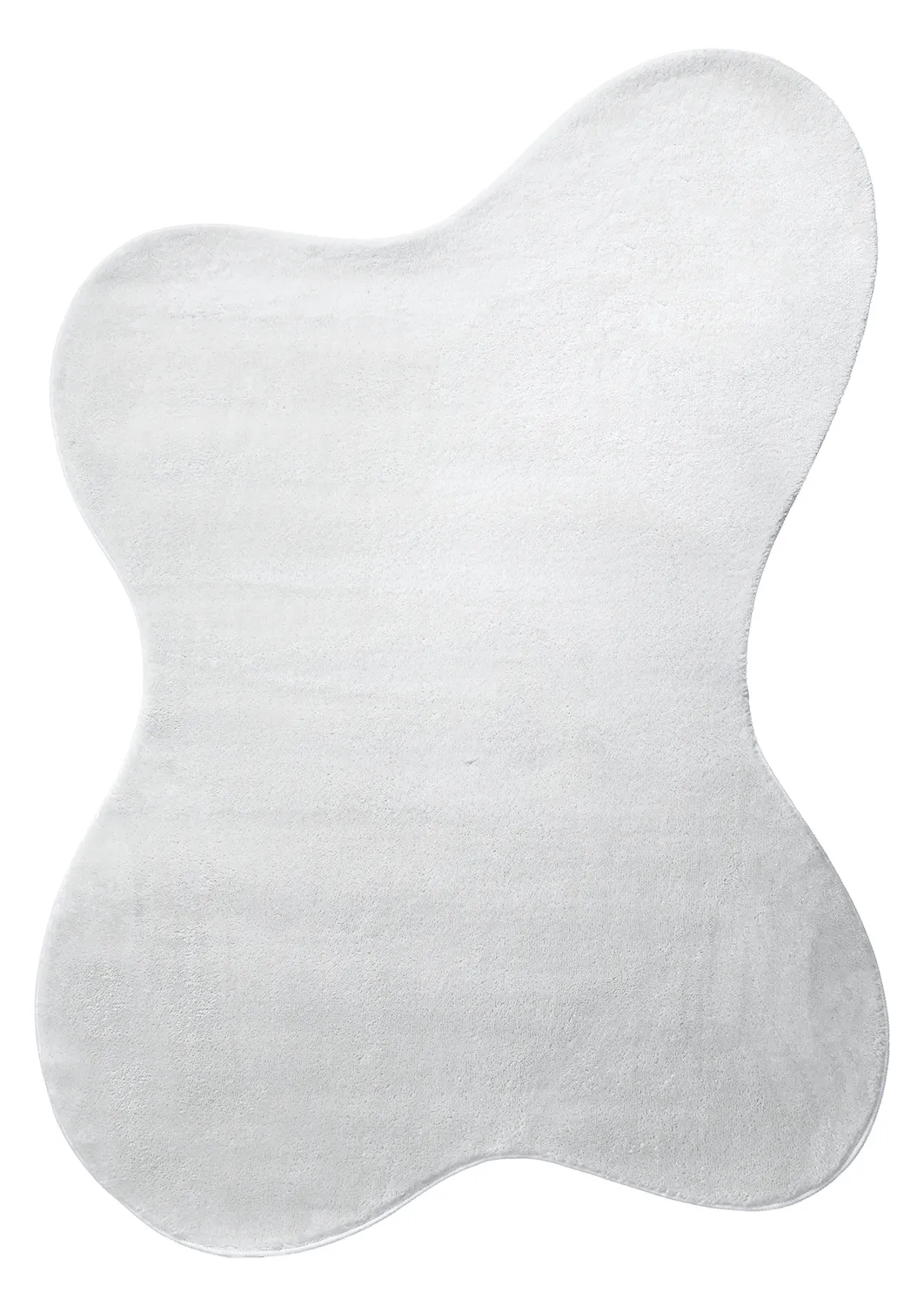 Asymmetrisch Golvend Shaggy Vloerkleed - Aranga Super Soft Fur (wit)