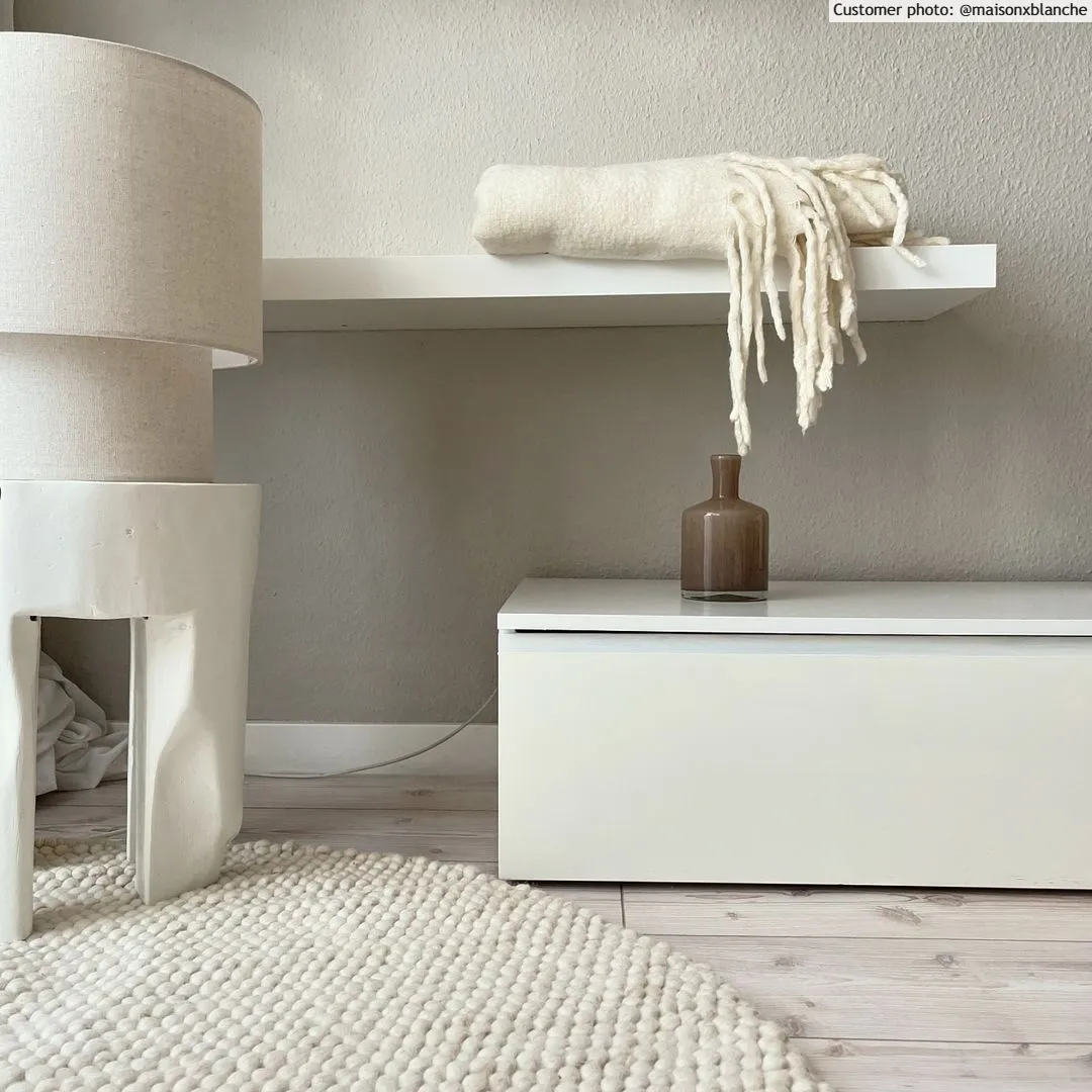 Ronde vloerkleden - Avafors Wool Bubble (beige)
