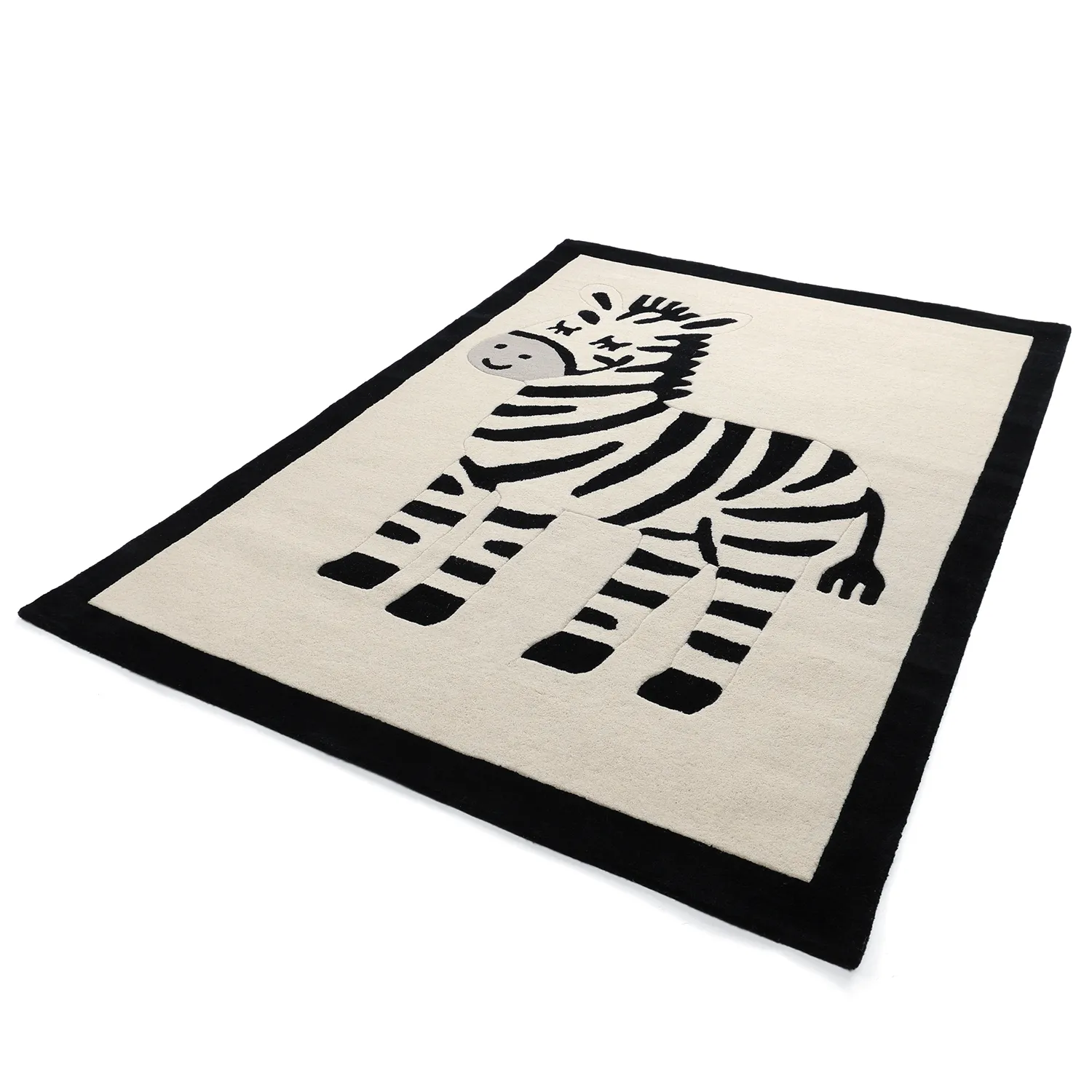 Kinderkleed - Zebra Hand Tufted Wool Premium (beige/zwart)