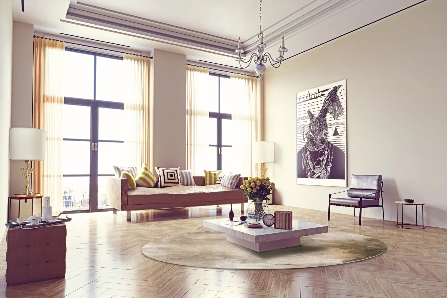 Rond vloerkleed - Cadiz (beige)