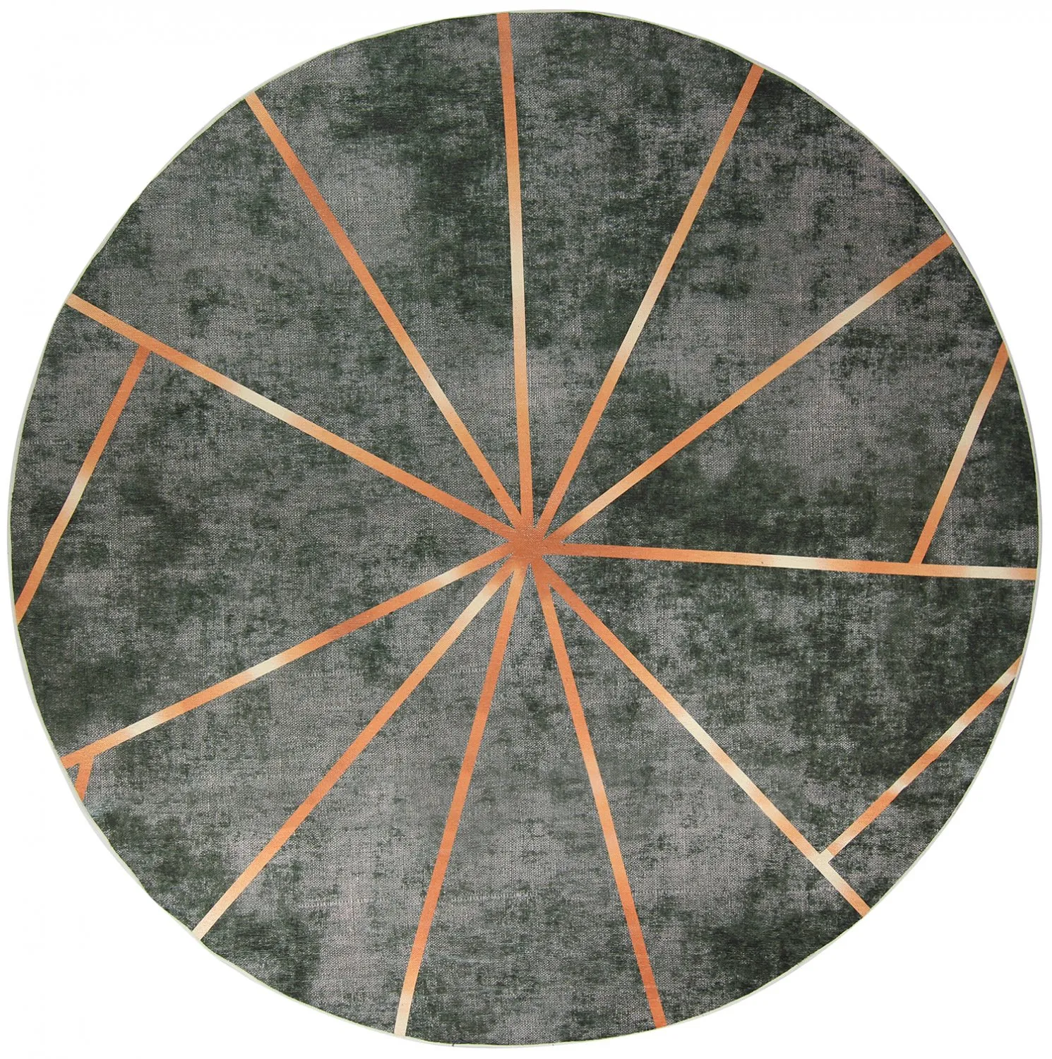 Rond vloerkleed - Bellizzi (groen/oranje)