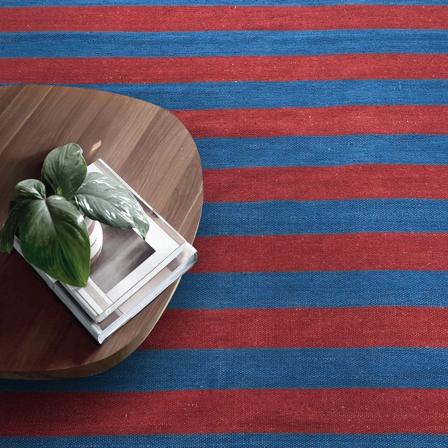 Vloerkleed Katoen - Nilo (rood/blauw)