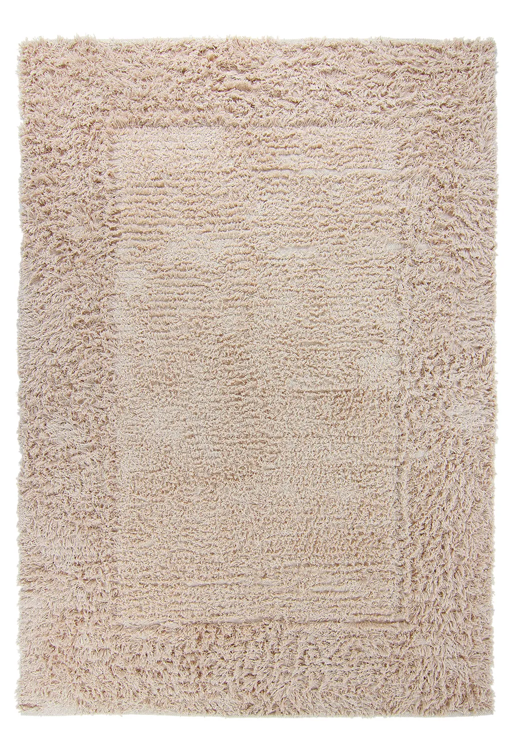 Hoogpolig vloerkleed - Aline Natural Cotton Shaggy (beige)