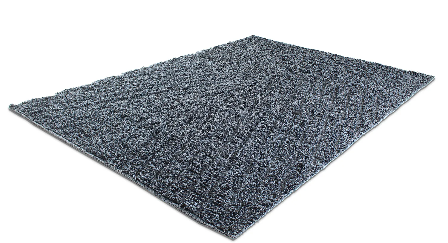 Hoogpolig vloerkleed - Kendra Natural Cotton Shaggy (grijs/zwart)