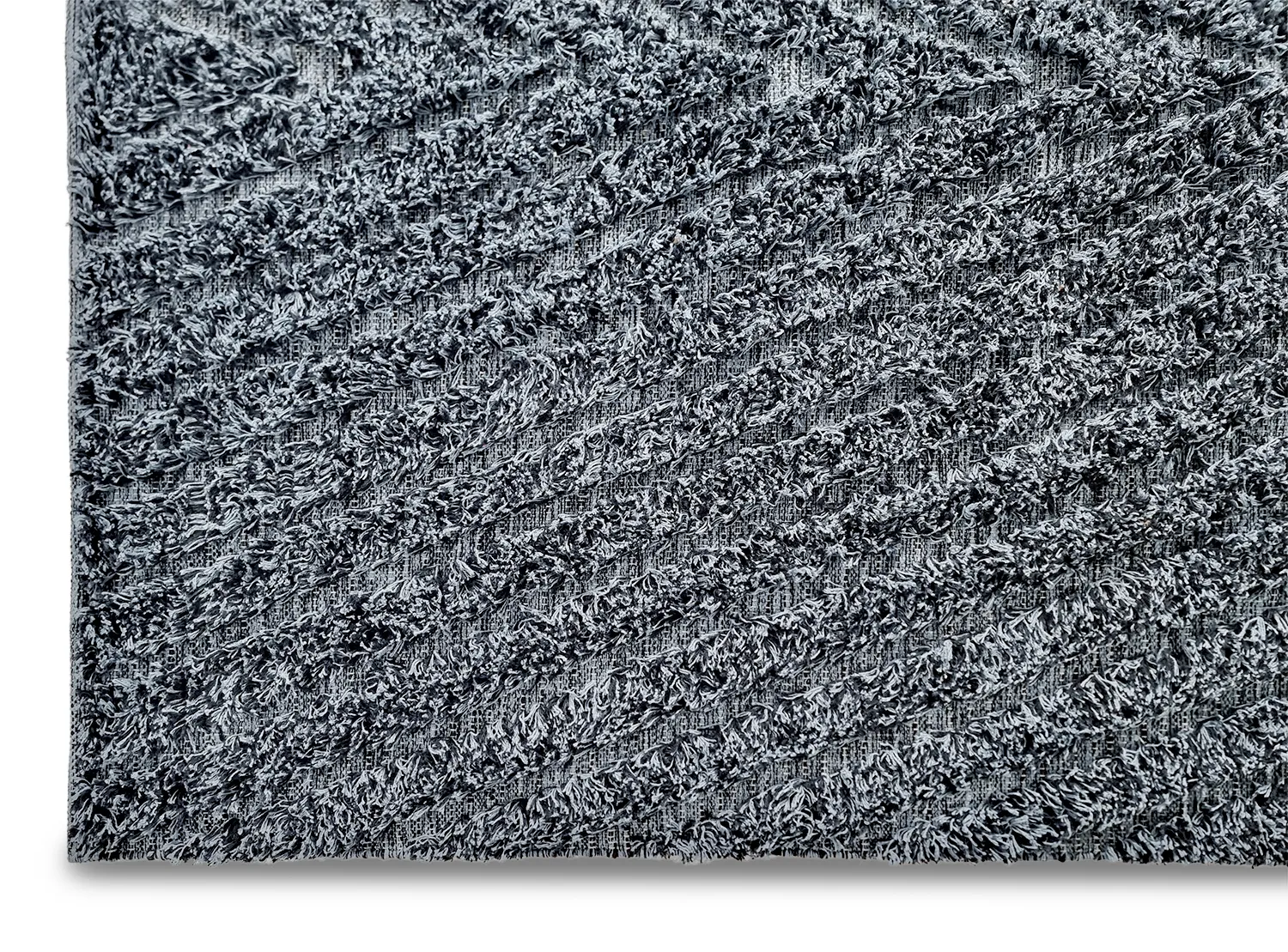 Hoogpolig vloerkleed - Kendra Natural Cotton Shaggy (grijs/zwart)