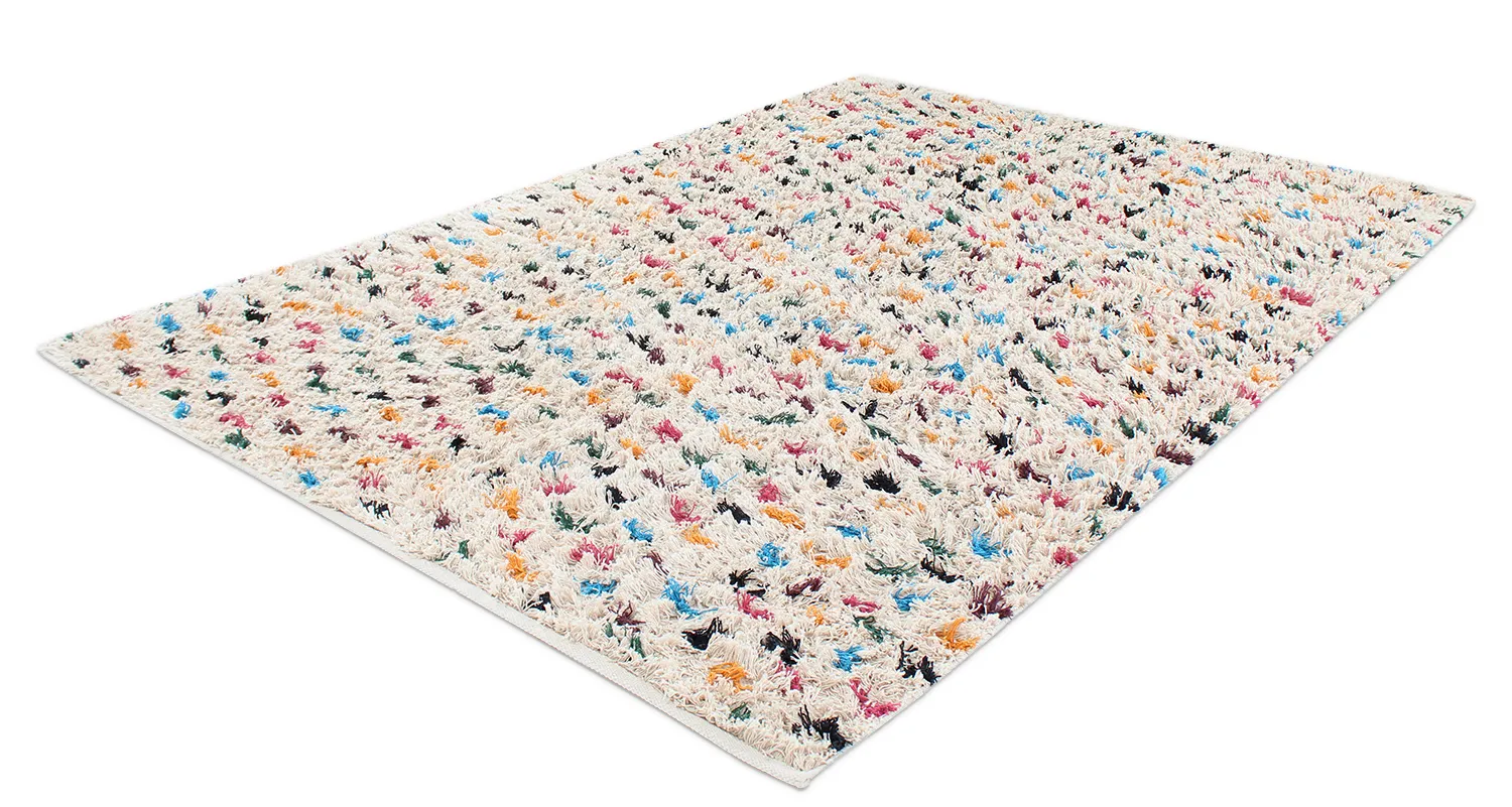 Hoogpolig vloerkleed - Litton Natural Cotton Shaggy (beige/multi)