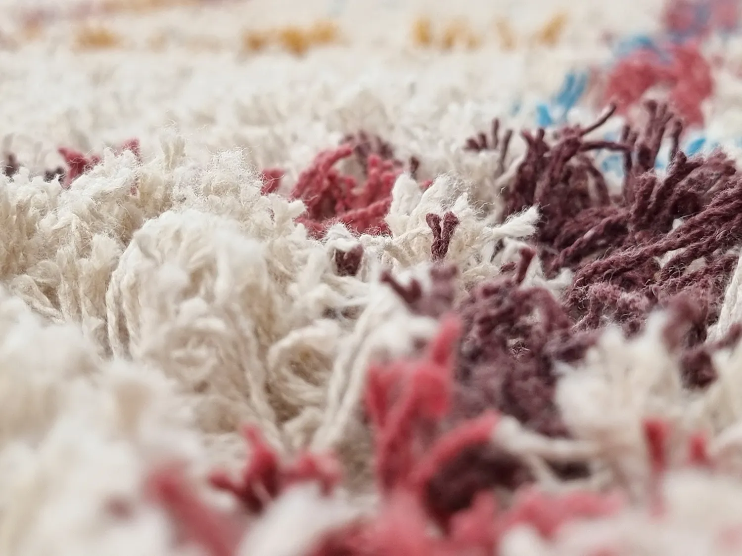 Hoogpolig vloerkleed - Maeron Natural Cotton Shaggy (multi)