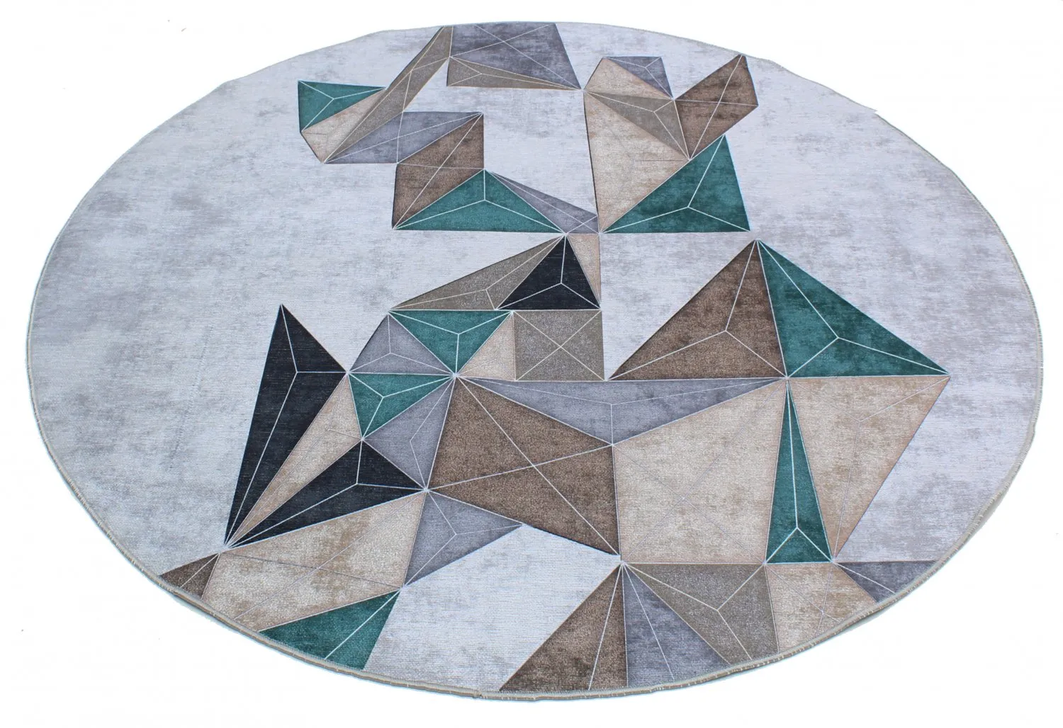 Rond vloerkleed - Feres (grijs/beige/multi)