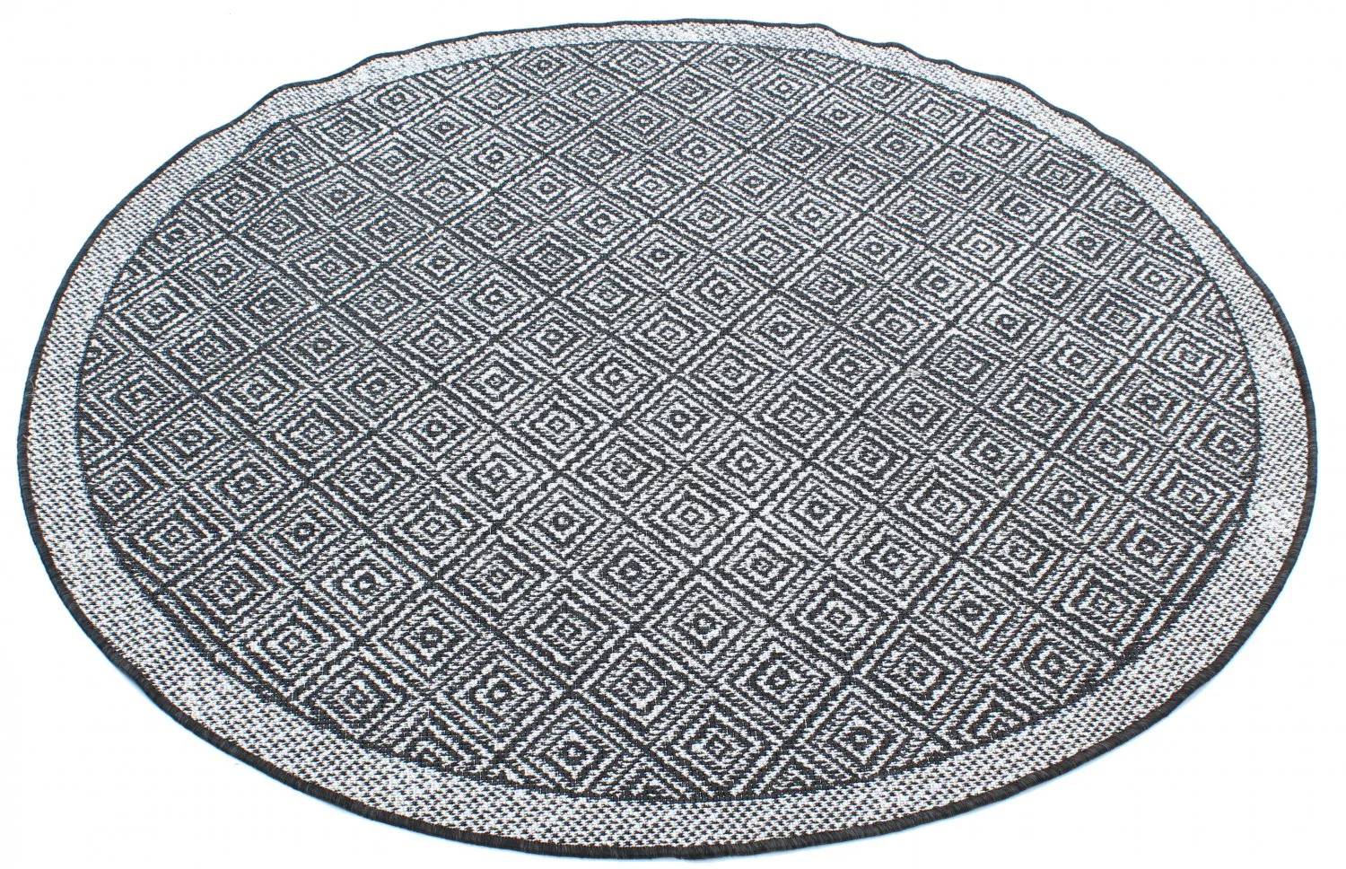Rond vloerkleed - Monsaraz (zwart)